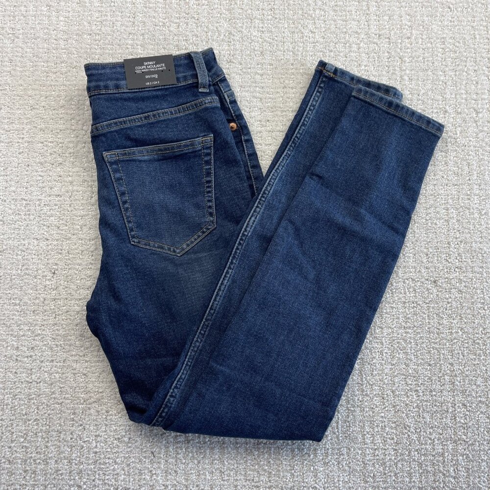 NWT* Divided By H&M Women's Dark Blue Skinny High Waist Pants Size 2 Casual